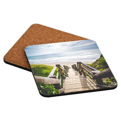 Gloss Hardboard Square Coaster with Cork Back